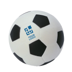 Anti-stress football, artificial leather white/black colour view with print area