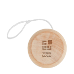 Wooden yo-yo children's toy wood colour view with print area