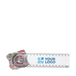 Transparent ruler with magnifying glass for events transparent colour view with print area