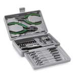 Tool box with practical tools, silver colour