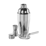 Cocktail set with shaker, measure and strainer, steel, 500 ml shiny silver colour second view