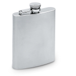 Hip flask for promotional gifting, 200 ml matt silver colour