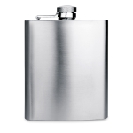 Hip flask for promotional gifting, 200 ml matt silver colour fourth view