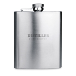 Hip flask for promotional gifting, 200 ml matt silver colour fourth main view