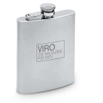 Hip flask for promotional gifting, 200 ml matt silver colour main view