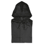 PVC raincoat with hood and press studs black colour