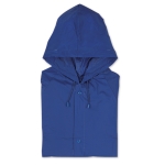 PVC raincoat with hood and press studs blue colour