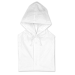 PVC raincoat with hood and press studs white colour