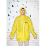 PVC raincoat with hood and press studs yellow colour