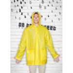 PVC raincoat with hood and press studs yellow colour