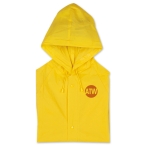 PVC raincoat with hood and press studs yellow colour main view