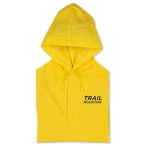 PVC raincoat with hood and press studs yellow colour third main view