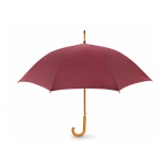 Automatic umbrella with pole, tips and crown of wood, Ø 104 burgundy colour