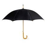 Automatic umbrella with pole, tips and crown of wood, Ø 104 black colour