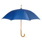 Automatic umbrella with pole, tips and crown of wood, Ø 104 blue colour