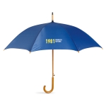 Automatic umbrella with pole, tips and crown of wood, Ø 104 blue colour second main view