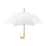 Automatic umbrella with pole, tips and crown of wood, Ø 104 white colour