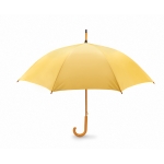 Automatic umbrella with pole, tips and crown of wood, Ø 104 yellow colour