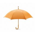 Automatic umbrella with pole, tips and crown of wood, Ø 104 orange colour