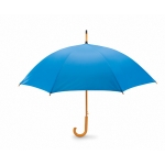 Automatic umbrella with pole, tips and crown of wood, Ø 104 royal blue colour