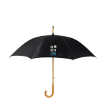 Automatic umbrella with pole, tips and crown of wood, Ø 104 view with print area