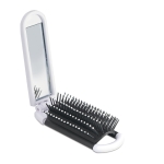 Foldable hairbrush with mirror, for promotional giveaways white colour second view