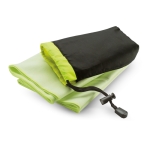 Polyester sports towel in a nylon bag for promotional events green colour second view