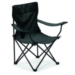 Folding camping chair made of polyester black colour