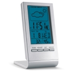 Weather station with blue LCD display silver colour