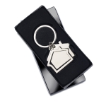 Keyring two house designs shiny silver colour second view