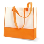 White non-woven bag with coloured handles, 80 g/m2 orange colour