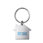 Economical keyring in the shape of a house for promotions view with print area