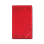 Credit card sized sweet dispenser with mints transparent red colour