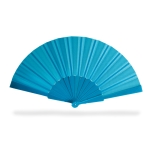 Paper fans in bright colours for summer events, printable blue colour