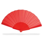 Paper fans in bright colours for summer events, printable red colour