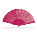 Paper fans in bright colours for summer events, printable fuchsia colour