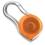 Tape measure in a transparent case with carabiner 2M transparent orange colour