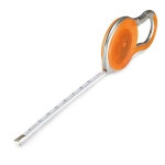 Tape measure in a transparent case with carabiner 2M transparent orange colour second view