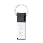 Classic metal plate keyring for promotions black colour view with print area