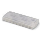 Plastic box with 5 small-format plasters as a promotional item transparent colour