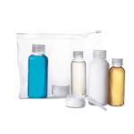 Toiletry bag with 6 empty bottles for travel transparent colour second view