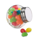 Small sweet jar with colourful jelly beans and lid multicolour colour second view