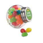 Small sweet jar with colourful jelly beans and lid multicolour colour second main view