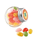 Small sweet jar with colourful jelly beans and lid multicolour colour third main view