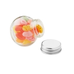 Small sweet jar with colourful jelly beans and lid multicolour colour fourth view