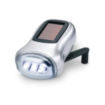 Solar and dynamo powered torch for corporate promotions matt silver colour