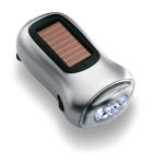 Solar and dynamo powered torch for corporate promotions matt silver colour second view