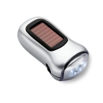 Solar and dynamo powered torch for corporate promotions matt silver colour third view