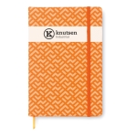 Notebook with lined pages for promotions, A6 orange colour second main view