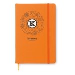 DIN, notebook with soft PU cover and lined paper, A5 orange colour main view